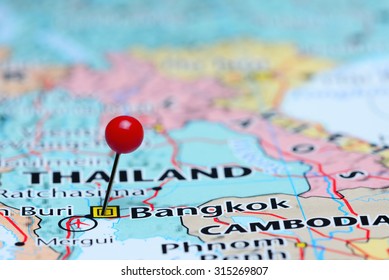 Bangkok Pinned On A Map Of Asia
