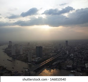 The Bangkok River View From Hotel Room 