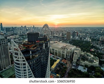 Bangkok Rooftop Bar Aerial Perspective HD Image