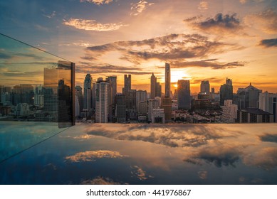 Bangkok Rooftop Bars at sunset - Shutterstock ID 441976867