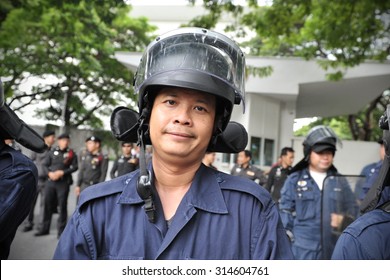 BANGKOK - SEP 18: Riot Police Standby Outside The United States Embassy As Muslim Protest Against The Film Innocence Of Muslims And US Foreign Policy On Sep 18, 2012 In Bangkok, Thailand.