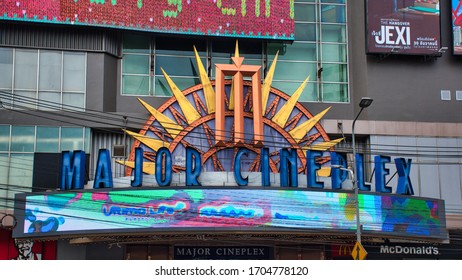 Bangkok, Thailand 04.12.2020: Entrance And Faced Of The Major Cineplex At Ratchayothin