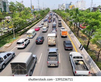 Bangkok Thailand - 12 May 2019: Traffic Jam On The Rama II Road In The Long Weekend In Bangkok