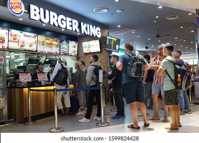 BANGKOK, THAILAND - 13 DEC 2019: People Waiting To Order At The Counter Of Burger King Store. Burger King Serve More Than 11 Million Guests Per Day In 91 Countries And Territories Around The World.