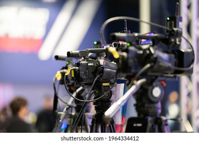 Bangkok, Thailand - 20 Jan 2021, A SONY Video Recorder, Professional Camera And Equipment Extension Is Stalled, Directing To LIVE Interview Stage At Bangkok, Thailand.