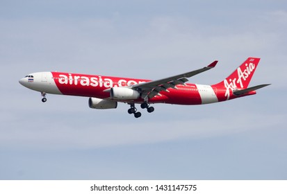 Bangkok Thailand / 2019 JUN 22 / Thai Airasia X Airbus A330-300 Landing At Donmuang Airport VTBD.