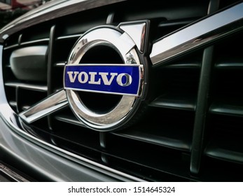 Bangkok, Thailand 26/9/2019 The VOLVO logo is a popular car for sale in Thailand. Volvo is a Swedish car manufacturing company. Founded in 1927