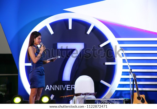 BANGKOK THAILAND –JUN 27 : Fast auto show\
Thailand 2018 at Bitec Bangna press conference main stage\
atmosphere represent new and used automotive trade fair on June 27,\
2018 in Bangkok,\
Thailand.