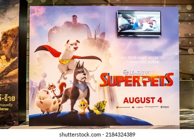 BANGKOK, THAILAND, 28 July 2022 - A Beautiful Standee Of A Movie Called DC League Of Super-Pets Display At The Cinema To Promote The Movie