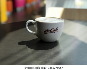 Bangkok Thailand 30 April 2019 : Mcdonald's Coffee Cup In McCafé Shop