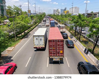 Bangkok Thailand - 4 May 2019: Traffic On The Rama II Road In The Long Weekend In Bangkok 