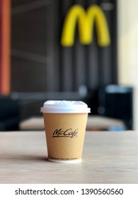 Bangkok Thailand 5 May 2019 : Mcdonald's Coffee Cup Mccafé In Restaurant
