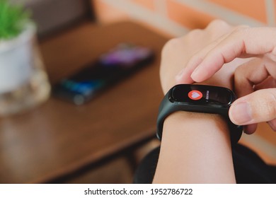 BANGKOK THAILAND - APR 9 : OPPO launch new Wearable OPPO Band on April 9 ,2021 in bangkok ,thailand - Shutterstock ID 1952786722