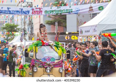 Bangkok, Thailand - April 13, 2016: Bangkok Songkran Festival Siam Square 2016, The Songkran festival is celebrated in Thailand as the traditional New Year's Day from 13 to 15 April.
