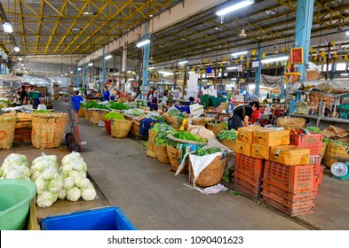Bangkok, Thailand, April 13, 2017 - ICP Flower Market, wholesale flower, fruit and vegetable market on Ban Mo Road in Chinatown.