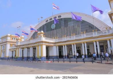 BANGKOK THAILAND - APRIL 20, 2015: unidentified people travel at Hua Lamphong Station. Hua Lamphong Station is the main railway station in Bangkok operated by the State Railway of Thailand.
 - Shutterstock ID 281960606