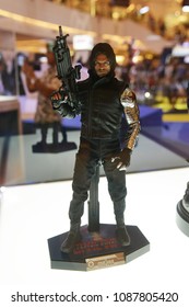 Bangkok, Thailand - April 28, 2018: Mini Model Bucky Barnes Or Winter Soldier (Sebastian Stan) From A Marvel Superhero Movie Avengers 3: Infinity War Displays At The Theater