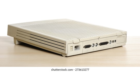 BANGKOK, THAILAND - APRIL 29, 2015: Back Side Of Macintosh LC II. The Macintosh LC Is Apple Computer's Product Family Of Low-end Consumer Macintosh Personal Computers In The Early 1990s.