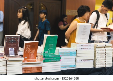 Bangkok, Thailand - April 6, 2019 : Many people attend books at Bangkok International Book Fair at Queen Sirikit National Convention Center
