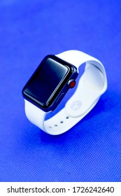 Bangkok , Thailand - April 6,2020 : Apple Watch Series 3 (GPS) Space Gray Aluminum Case with Black Sport Band.