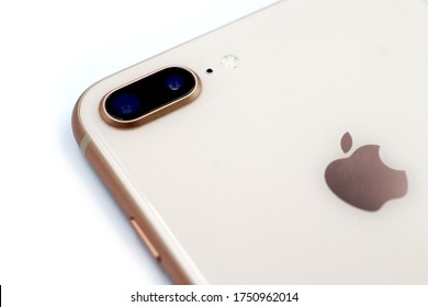 Bangkok , Thailand - April 6,2020 : A Photo of iPhone8 , Gold color. Iphone 8 is designed by Apple California. Iphone8 official launched date is September 22, 2017. Now it is available worldwide.