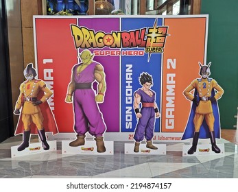 Bangkok Thailand , Aug 2022 , Dragon Ball Super Super Hero Movie Post Cut Out Standee Cardboard Display Promotion