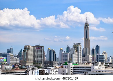 Bangkok, Thailand. August 17, 2015 Bangkok City View - Baiyoke Tower II, It is the second tallest building in the city after MahaNakhon.