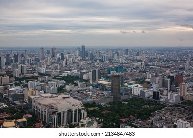 BANGKOK, THAILAND - AUGUST 28: Cityscape of Bangkok, Capital City of Thailand. Aerial view form Baiyoke Tower II where tallest building in the city and tallest hotel in Southeast Asia on Aug 28, 2012