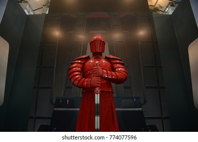 Bangkok, Thailand - December 10, 2017: Human Size The Supreme Leader Snoke's Praetorian Guard Model From Star Wars Episode VIII The Last Jedi At The Theater