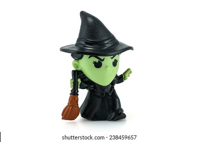 Bangkok, Thailand - December 12, 2014: Wicked Witch Of The West Action Figure From Wizard Of Oz Movie. There Are Plastic Toy Sold As Part Of The McDonald's Happy Meal Toys.