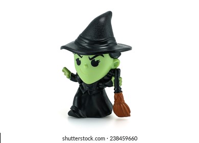 Bangkok, Thailand - December 12, 2014: Wicked Witch Of The West Action Figure From Wizard Of Oz Movie. There Are Plastic Toy Sold As Part Of The McDonald's Happy Meal Toys.