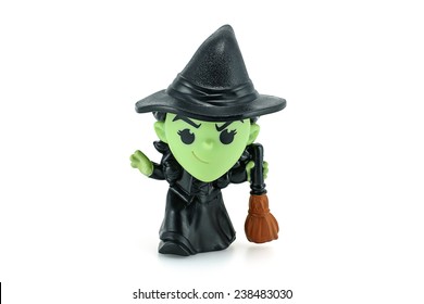 Bangkok, Thailand - December 12, 2014: Wicked Witch Of The West Action Figure From Wizard Of Oz Movie. There Are Plastic Toy Sold As Part Of The McDonald's Happy Meal Toys.