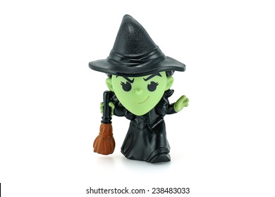 Bangkok, Thailand - December 12, 2014: Wicked Witch Of The West Action Figure From Wizard Of Oz Movie. There Are Plastic Toy Sold As Part Of The McDonald's Happy Meal Toys.