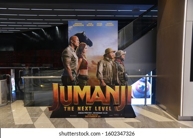 Bangkok, Thailand - December 13, 2019: Standee Of Movie Jumanji : The Next Level Displays At The Theater