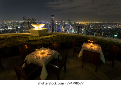 Bangkok, Thailand - December 1st, 2017. Sky Bar Lebua at State Tower at night