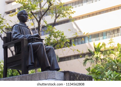 Bangkok, Thailand - December 21, 2017: Monument Of Prince Mahidol Adulyadej Memorial Statue At Siriraj Hospital In Bangkok, Thailand.