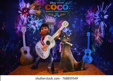 Bangkok, Thailand - December 5, 2017: Beautiful Standee of Disney Animation "COCO" display at the theater