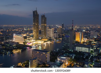 Bangkok, Thailand - December 5, 2018: View of Icon Siam (Bangkok cityscape) from Lebua at State tower.