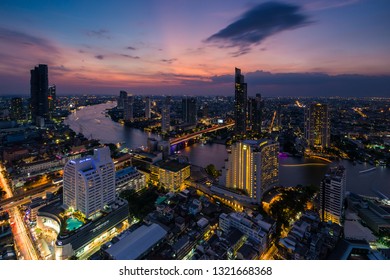 Bangkok, Thailand - December 5, 2018: View of Bangkok cityscape from Lebua at State tower. 