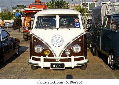 BANGKOK, THAILAND - February 13 : Volkswagen retro vintage car display in Siam VW festival 2016 on February 13,2016 in Bangkok, Thailand.