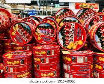 BANGKOK, THAILAND - FEBRUARY 19, 2019 ; The Imperial And Arsenal Cookie Are Famous Selling For Celebration Presents.