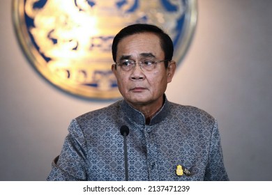 Bangkok, Thailand - February 4, 2020:Thai Prime Minister, Prayut Chan-o-cha Talks To Media At Thai Government House.