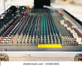 BANGKOK, THAILAND. FEBRUARY 9, 2019; The Analog Sound Mixer Station For The Alumni Dinner Party Night Of The Town School.