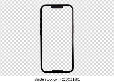 Bangkok, Thailand - Jan 14, 2023 : Mockup phone isolated transparent , new smartphone Mock up screen template for Infographic Business web site design app - Shutterstock ID 2250161681