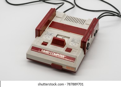 Bangkok, Thailand - Jan 3, 2018: Family Computer, Vintage Game Console By Nintendo. Illustrative, Editorial.