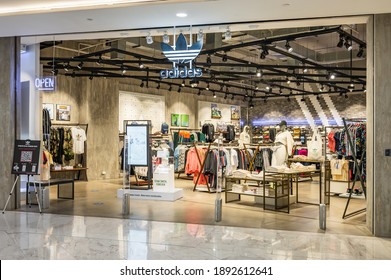 Bangkok, Thailand. January 12, 2021. Adidas Original Sport Wear Store At Emquartier Shopping Mall.