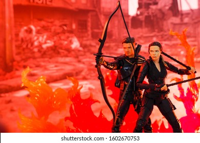 Bangkok, Thailand - January 1,2020: The Setting Black Widow Action Figure From Avengers Comic