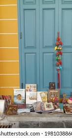 Bangkok, Thailand - January 17, 2016 : Second Hand, Book Store, Old House With Shophouses, Thanon Maha Rat Road, Tha Chang District, Bangkok,