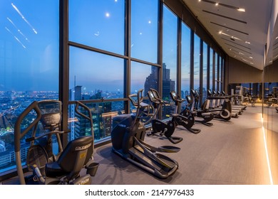 Bangkok, Thailand - January 24 2017: Interior Of A Luxury Health Club In A Condominium Tower Located In The Sathorn District Of Bangkok, Thailand.