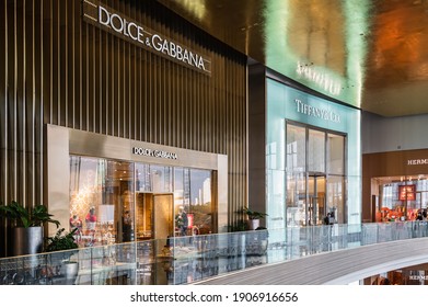 Bangkok, Thailand. January 25, 2021.  Dolce Gabbana Luxury High End Fashion Store At Icon Siam Shopping Mall.